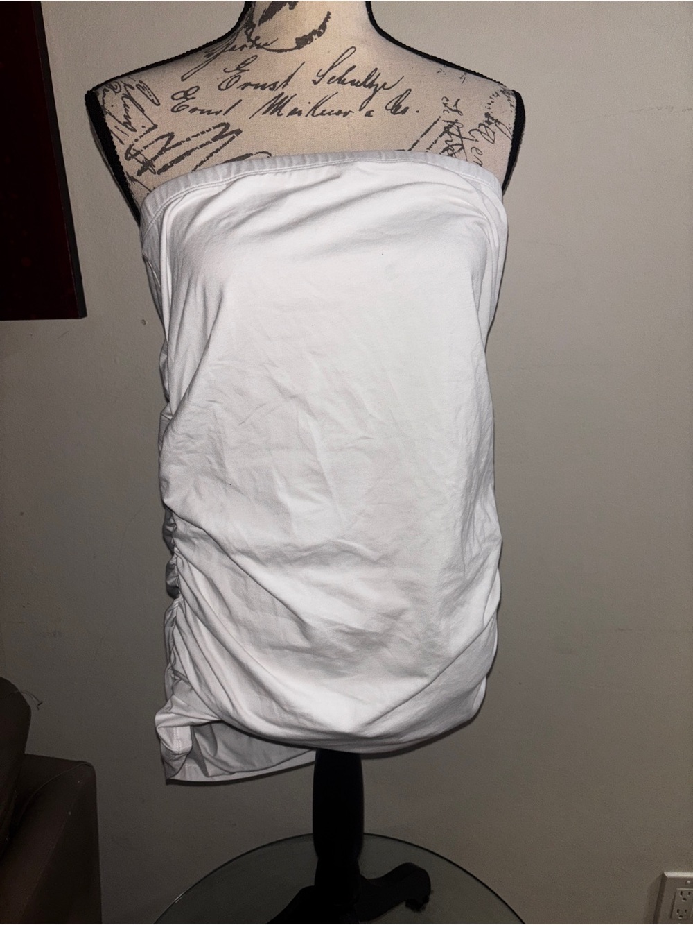 torrid White Strapless Ruched tube top
